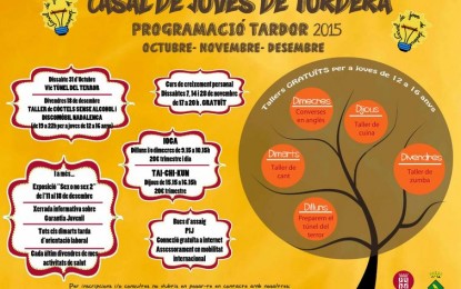 El Casal de Joves presenta la programació de tardor