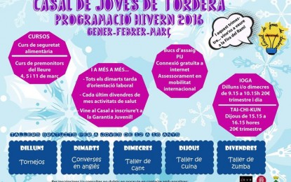 El Casal de Joves presenta la programació de la temporada d’hivern