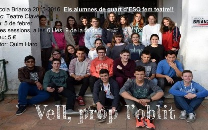 Els alumnes de 4t d’ESO de Brianxa representen l’obra “Vell, prop de l’oblit”