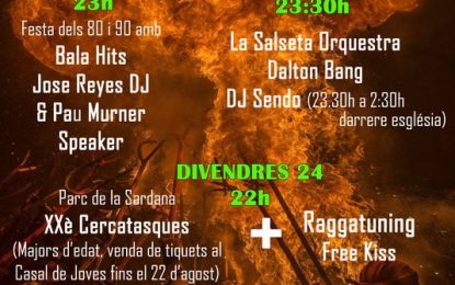 Es desvetllen els grups musicals que actuaran a la Festa Major 2018