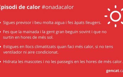 Consells de salut per afrontar l’onada de calor