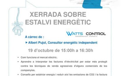 S’organitza una xerrada sobre estalvi energètic