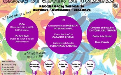 Ioga, taichí i el túnel del terror son els protagonistes de la programació de tardor del Casal de Joves