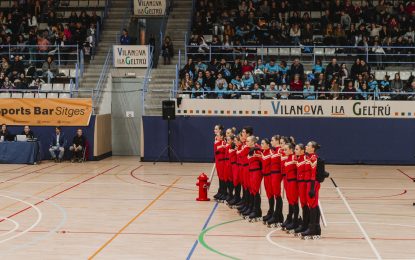 El president del PA Tordera Juan Carlos Herrero prepara el campionat català de patinatge del cap de setmana dins del Show dels Esports