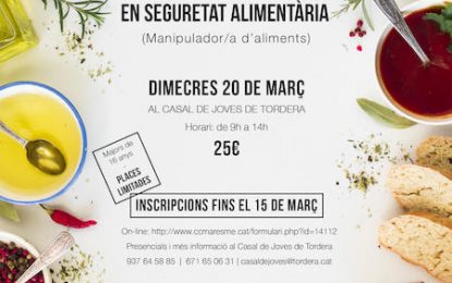 El curs de Seguretat Alimentària arriba al Casal de Joves
