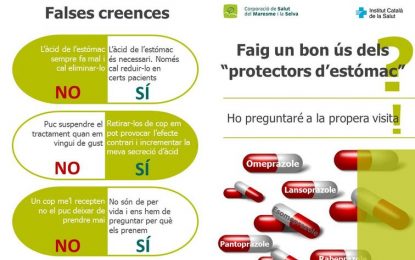 La Corporació i l’ICS s’uneixen per sensibilitzar els usuaris del consum inadequat dels fàrmacs popularment coneguts com a protectors d’estómac