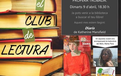 El Club de Lectura analitza avui la novel·la “Diaris”, de Katherine Mansfield