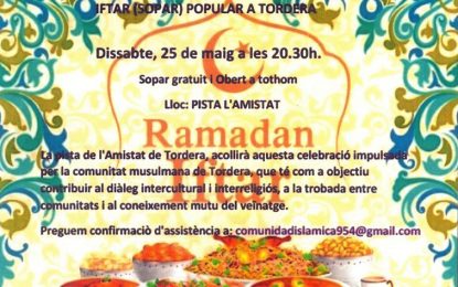 La comunitat musulmana de Tordera organitza un sopar obert a tothom aquest dissabte