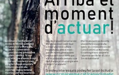 El Consell Comarcal porta el debat sobre el canvi climàtic als instituts del Maresme