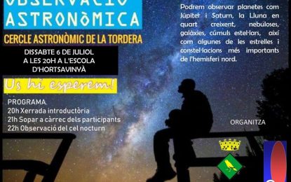 El Cercle Astronòmic de la Tordera organitza una xerrada i una observació amb telescopis a Hortsavinyà
