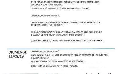 Mas Mora celebra aquest cap de setmana les festes del veïnat