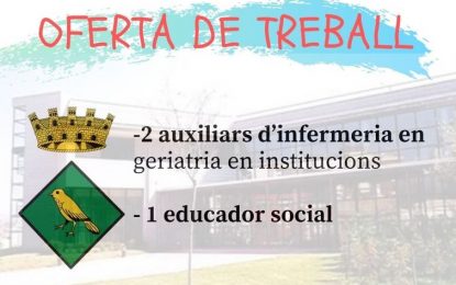 L’Ajuntament de Tordera oferta 3 places laborals per a joves