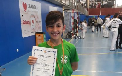 L’Hèctor Pavón del TDK +Tordera Taekwondo subcampió de Catalunya infantil en combat