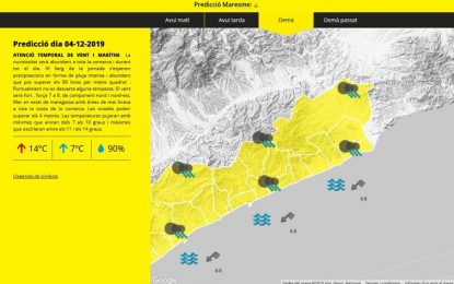 Meteomar alerta d’un dimecres amb fortes pluges, ventades i temporal marítim al Maresme