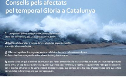 Recomanacions per a les persones afectades pel temporal