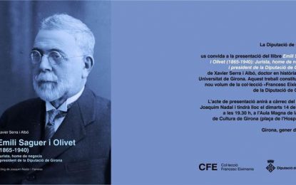 El torderenc Xavier Serra presenta avui a Girona el llibre sobre el jurista Emili Saguer i Olivet