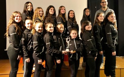 Les atletes del Club Twirling Vila de Tordera que varen participar a l’europeu són rebudes per l’Ajuntament de Tordera