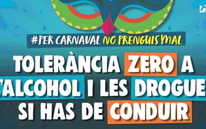 Coincidint amb la celebració del Carnestoltes, l’SCT coordina una nova campanya controls de drogues i alcohol