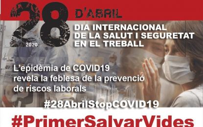 CCOO assegura que la pandèmia ha mostrat la feblesa de la seguretat laboral a Catalunya