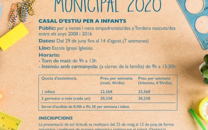 Joventut obre les inscripcions del Casal d’Estiu Municipal