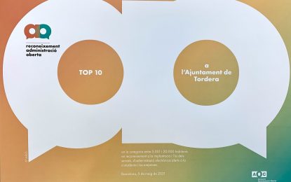 L’Ajuntament de Tordera guardonat amb el Reconeixement Administració Oberta 2020