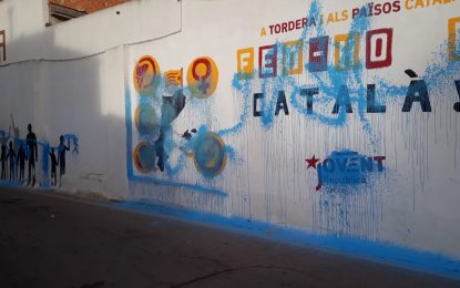 CUP i Jovent Republicà denuncien el vandalisme als murals del carrer Creus